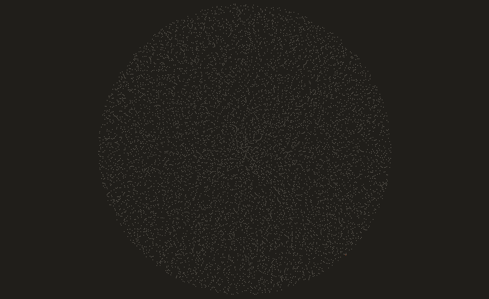 Primes plotted in an Archimedes spiral up to 86400
